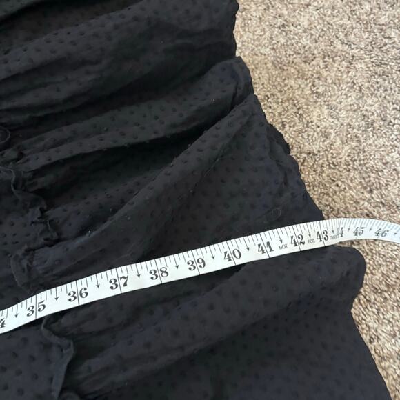 Kourt Calypso Women’s Swiss Dot Tiered Midi Dress Nap Style Black Sz L - Picture 7 of 12